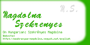 magdolna szekrenyes business card